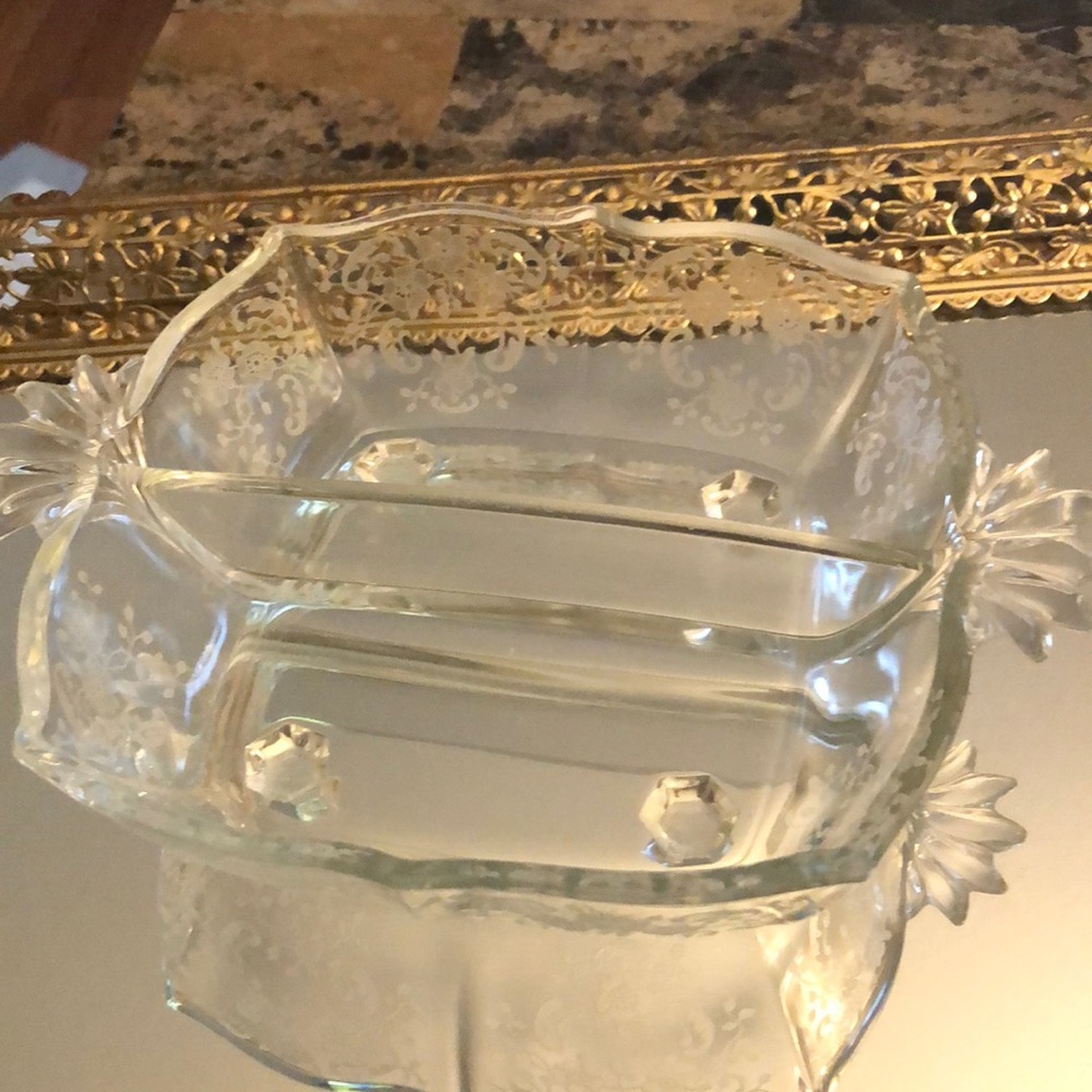Princess House footed, divided dish